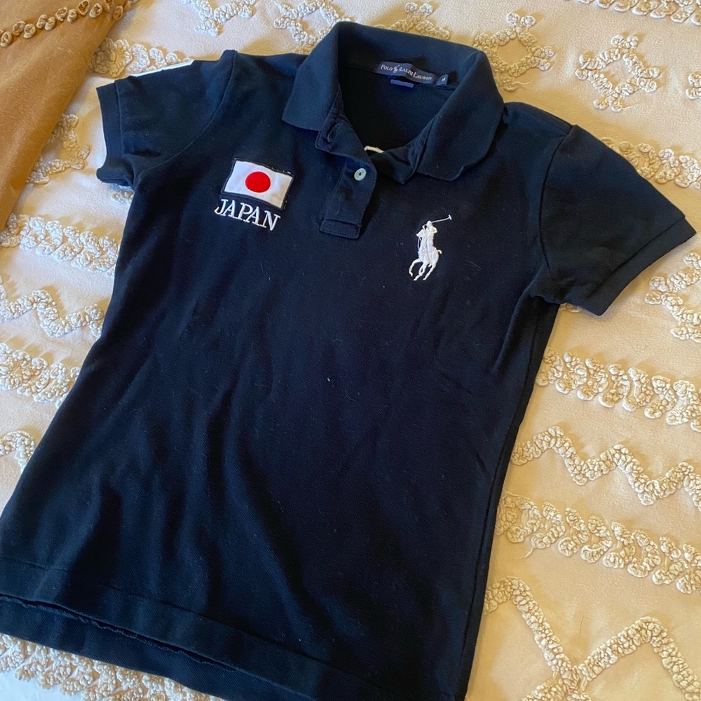Rare Polo by Ralph Lauren Japan Big Pony Black Kids Polo Shirt
